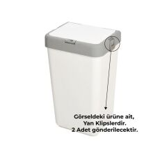 Motek Çamaşır Sepeti Yedek Parça Seti 40LT 80LT Tümüne Uyumlu 2Ad Buton+2Ad Yan Klips