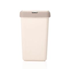 Motek Kirli Çamaşır Sepeti Pratik Kapaklı 40 Litre MT08 KREM+AÇK KAHVE