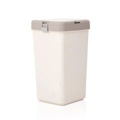 Motek Kirli Çamaşır Sepeti Pratik Kapaklı 40 Litre MT08 KREM+AÇK KAHVE