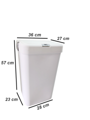 Geseus Motek Tekli 40 Lt Kirli Çamaşır Sepeti+Çamaşır Selesi Ikili Set, Çeyiz Seti Gümüş+Beyaz