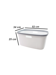 Geseus Motek Tekli 40 Lt Kirli Çamaşır Sepeti+Çamaşır Selesi Ikili Set, Çeyiz Seti Gümüş+Beyaz
