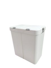 Gümüş Ikili Dokunmatik Çamaşır Sepeti Çöp Kovası Temizlik Kovası Kirli Sepet 80 Litre-MT009