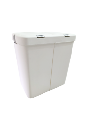 Gümüş Ikili Dokunmatik Çamaşır Sepeti Çöp Kovası Temizlik Kovası Kirli Sepet 80 Litre-MT009