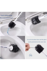 Geseus Deterjan Hazneli Silikon Klozet Fırçası Klozet Temizleme Fırçası