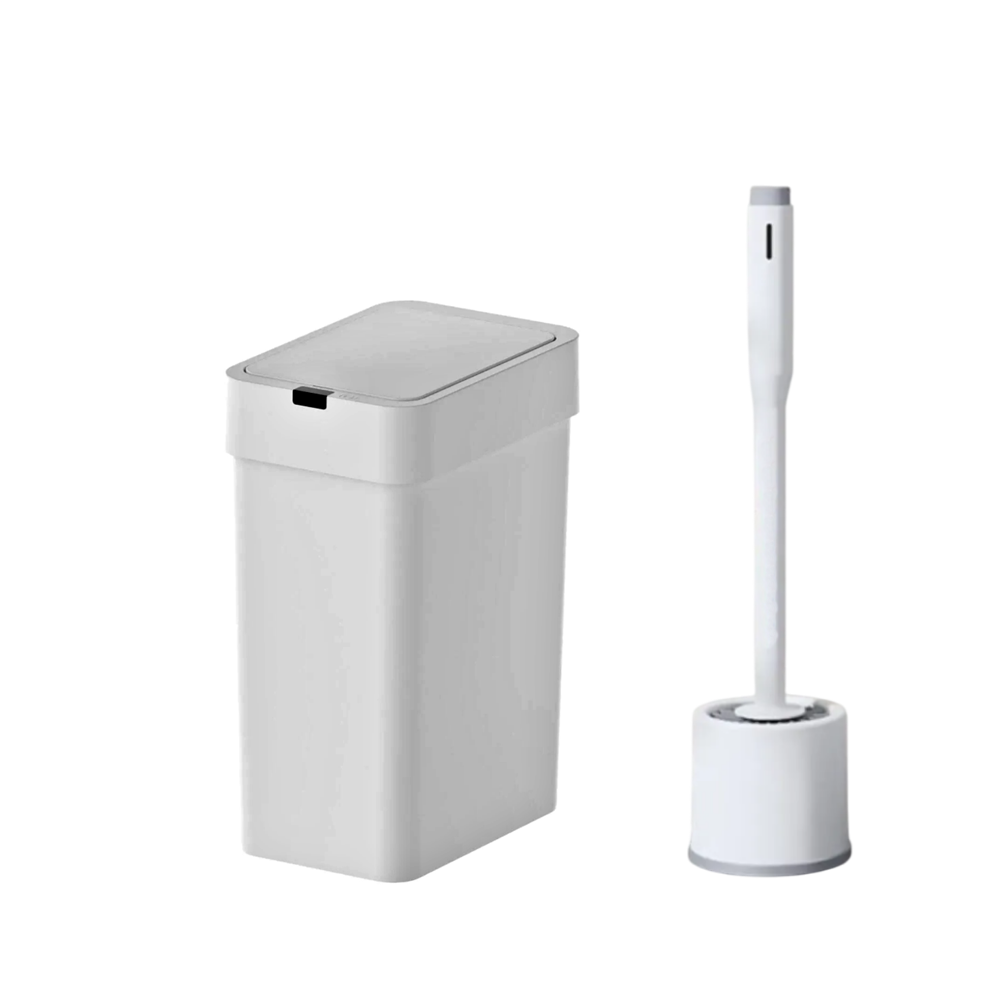 Sensörlü Otomatik Slim Çöp Kovası 9 Lt+ Deterjan Hazneli Silikon Klozet Fırçası